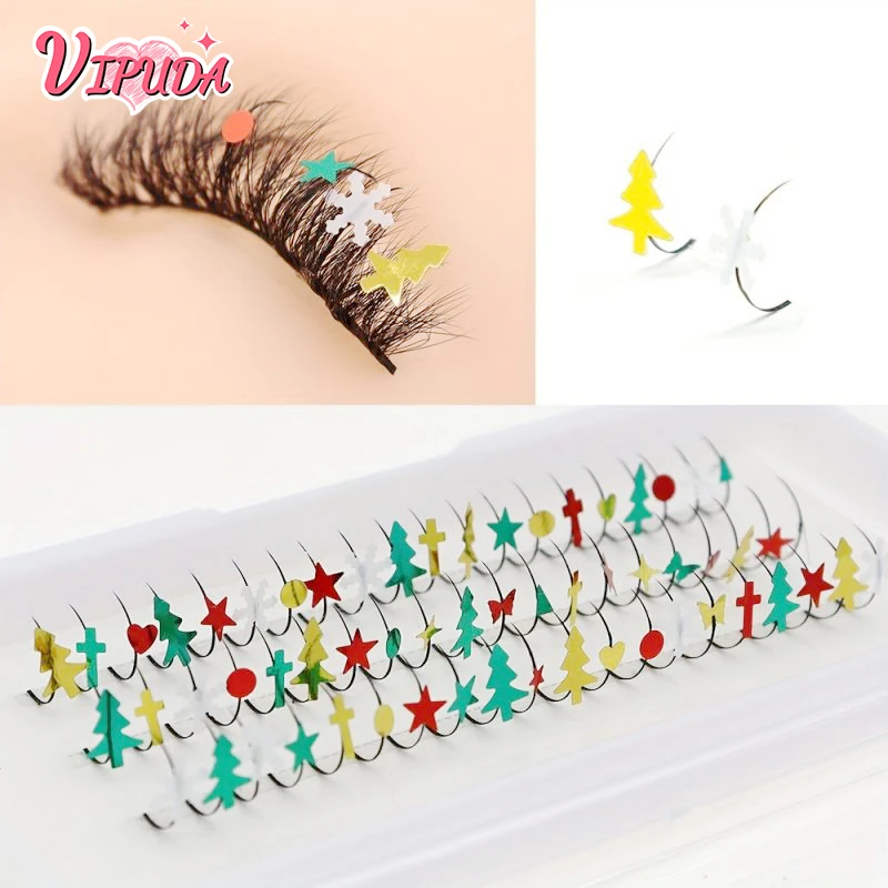 Christmas Glitter Lashes Fairy False Eyelash With Glitter Spiky Pointed Lashes 60pcs Individual Lashes With Round Tree Pentagram
Christmas Glitter Lashes Fairy False Eyelash With Glitter Spiky Pointed Lashes 60pcs Individual Lashes With Round Tree Pentagram