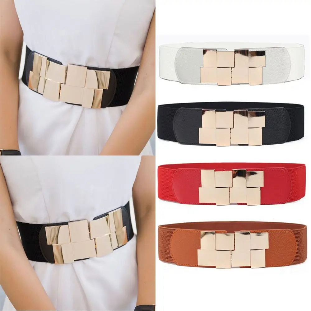 Women Stretch Vintage Casual Square Buckle Waistband Elastic Waist Belt Ladies Dress Cummerbund Wild Skirt Bands
Women Stretch Vintage Casual Square Buckle Waistband Elastic Waist Belt Ladies Dress Cummerbund Wild Skirt Bands