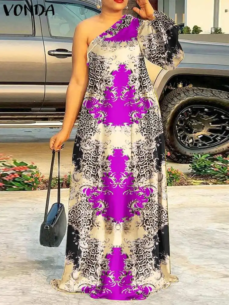 VONDA Women Sexy Printed Vestidos 2022 Bohemian One Shoulder Sundress Oversized Casual Long Sleeve Retro Pattern Party Dress
VONDA Women Sexy Printed Vestidos 2022 Bohemian One Shoulder Sundress Oversized Casual Long Sleeve Retro Pattern Party Dress