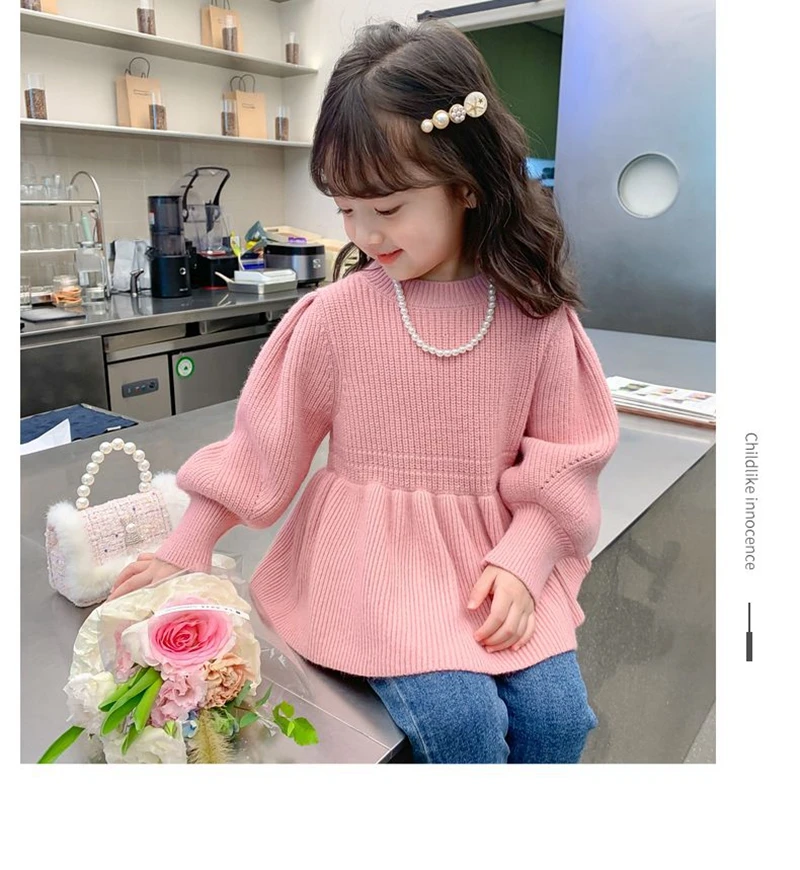 2-12 Years Toddler Children Pink Sweater Dress for Girls Cute Ruffules Lantern Sleeve Princess Knit Sweaters Kids Fall Warm Tops
2-12 Years Toddler Children Pink Sweater Dress for Girls Cute Ruffules Lantern Sleeve Princess Knit Sweaters Kids Fall Warm Tops