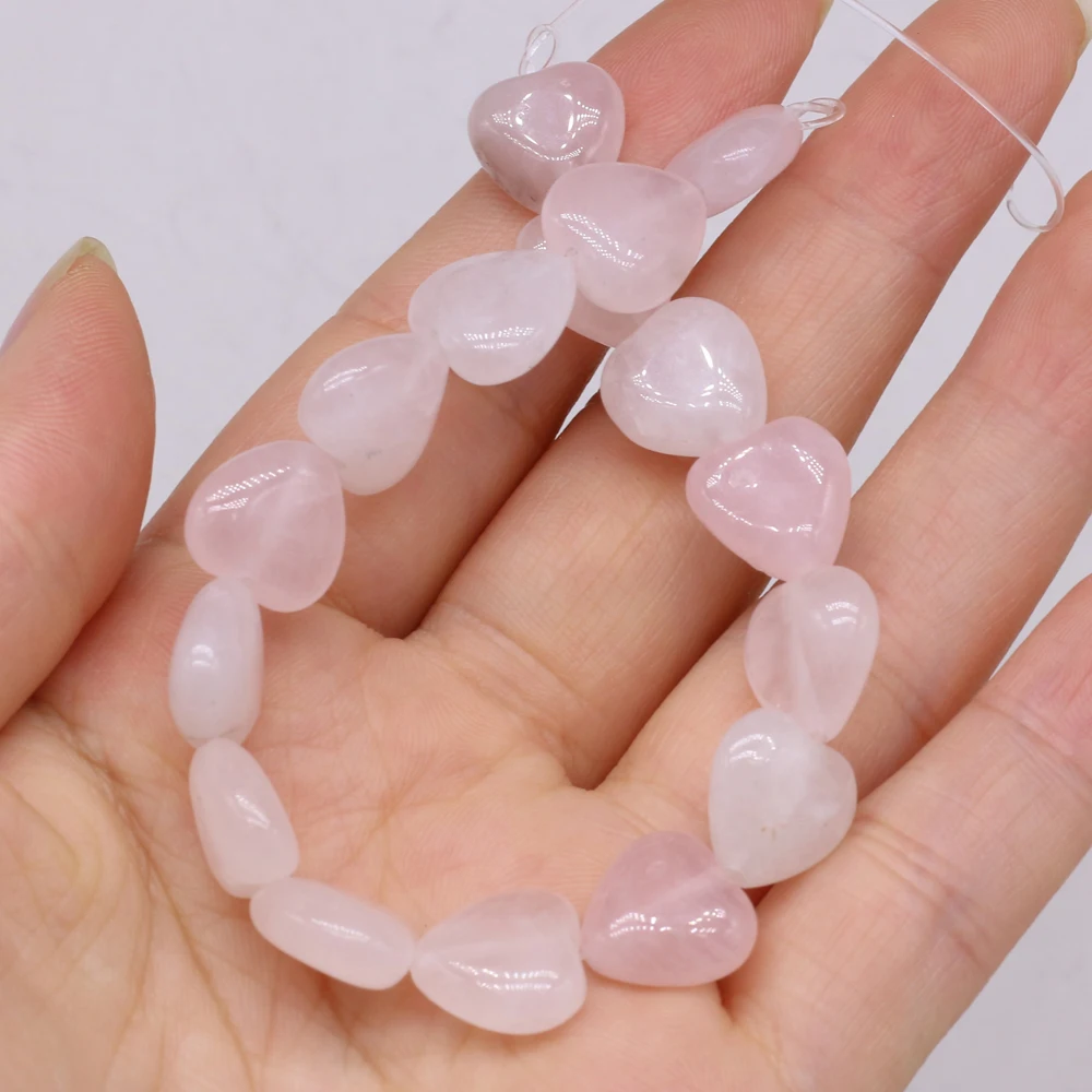 14Pcs / Lot Heart Beads with Hole Strand Beading Natural Stone Rose Quartz for Needlework Diy Bracelet Necklace Jewelry Making
14Pcs / Lot Heart Beads with Hole Strand Beading Natural Stone Rose Quartz for Needlework Diy Bracelet Necklace Jewelry Making