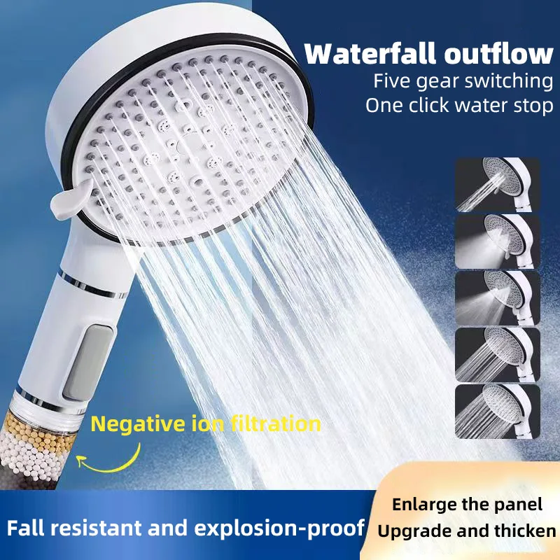 Household Five-Speed Filtered Supercharged Shower Head Bathroom Handheld Large Panel Shower Nozzle
Household Five-Speed Filtered Supercharged Shower Head Bathroom Handheld Large Panel Shower Nozzle