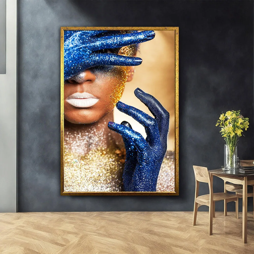 blue and Gold Women Canvas Painting Modern Home Decor Wall Art Pictures Make Up Woman Poster for Living Room Decoration Cuadros
blue and Gold Women Canvas Painting Modern Home Decor Wall Art Pictures Make Up Woman Poster for Living Room Decoration Cuadros