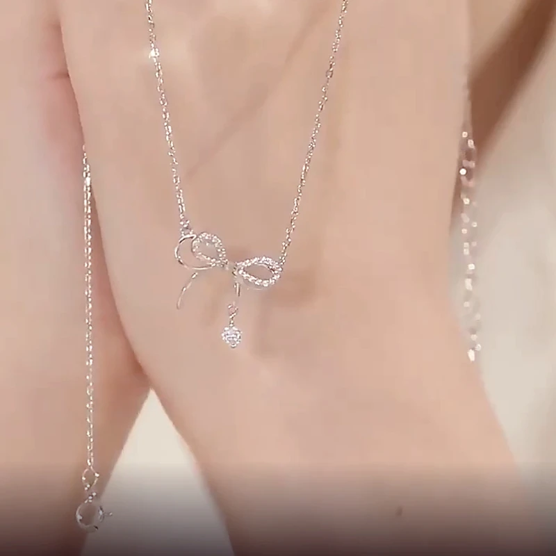 Shiny Bowknot Pendant Necklaces for Women Kpop Fresh Clavicle Chain Short Ckoker Necklace Wedding Party Jewelry 2022 collares
Shiny Bowknot Pendant Necklaces for Women Kpop Fresh Clavicle Chain Short Ckoker Necklace Wedding Party Jewelry 2022 collares