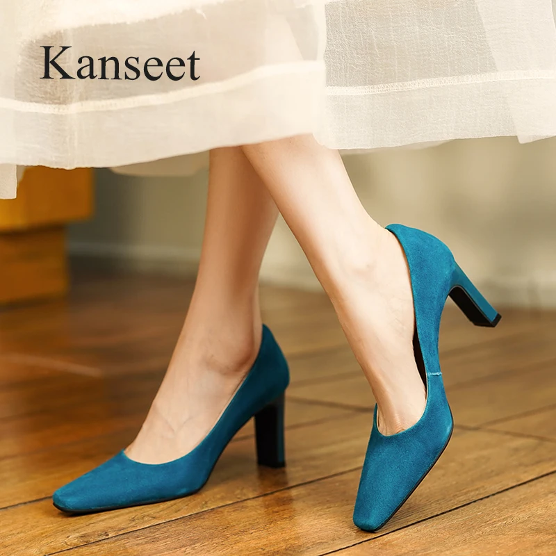 Kanseet New Arrival Women Pumps 2022 Spring Concise Square Toe Kid Suede Handmade Office Ladies High Heels Shoes Blue Size 40
Kanseet New Arrival Women Pumps 2022 Spring Concise Square Toe Kid Suede Handmade Office Ladies High Heels Shoes Blue Size 40