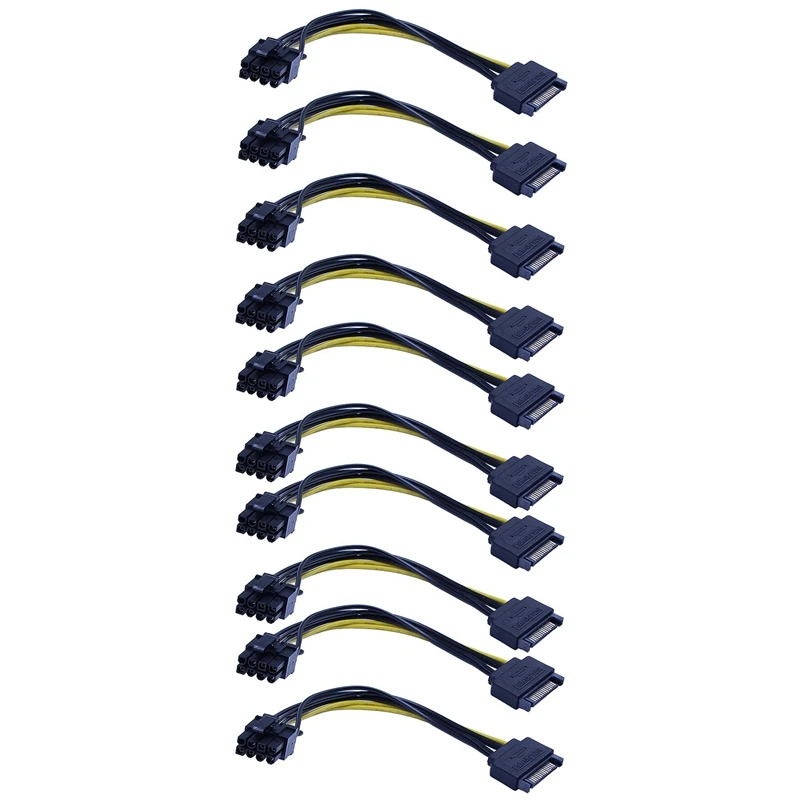 10Pcs/Lot SATA 15 Pin Sata Male To PCI-E Express 6+2 Pin 8 Pin Male Video Power Adapter Connector Cable 20Cm
10Pcs/Lot SATA 15 Pin Sata Male To PCI-E Express 6+2 Pin 8 Pin Male Video Power Adapter Connector Cable 20Cm