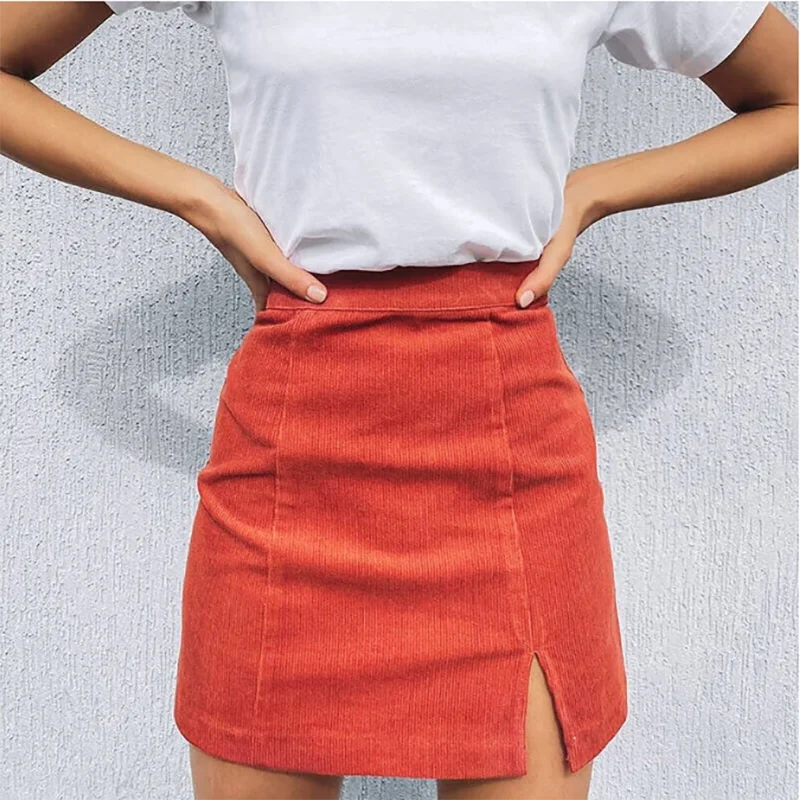 Corduroy Woman Mini Skirt Sexy Vintage Harajuku y2k Short Skirts Split Slim High Waist Casual Ladies Faldas Mujer Moda 2022
Corduroy Woman Mini Skirt Sexy Vintage Harajuku y2k Short Skirts Split Slim High Waist Casual Ladies Faldas Mujer Moda 2022