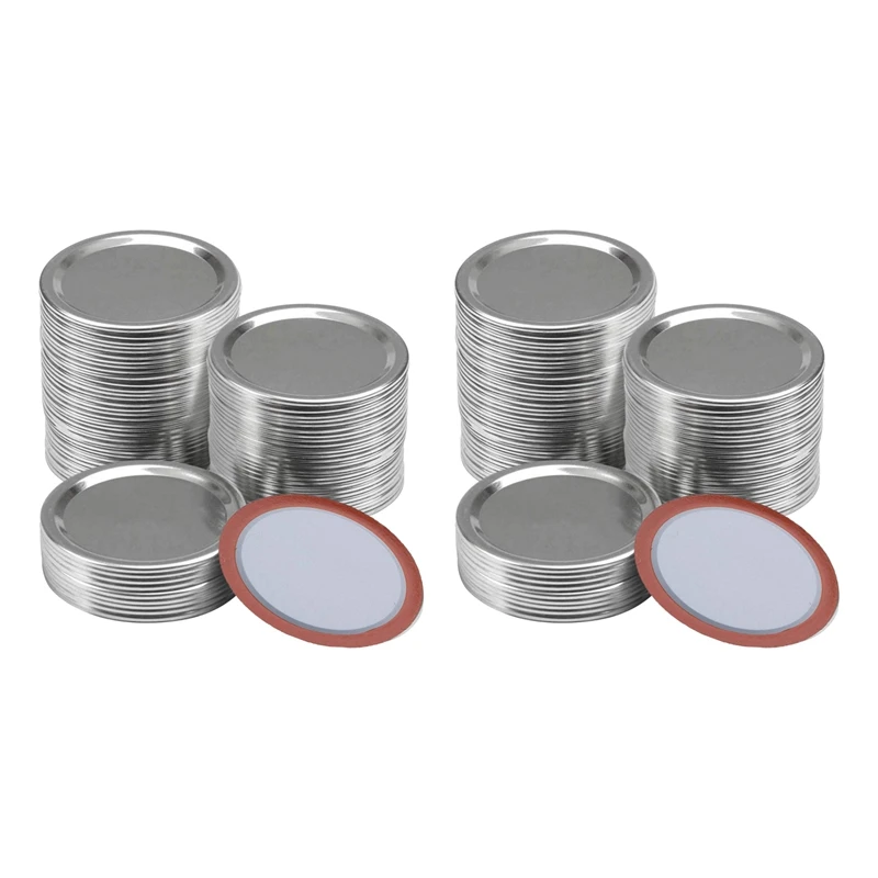 200 Pcs Regular Mouth 70MM Mason Jar Canning Lids, Reusable Leak Proof Split-Type Silver Lids With Silicone Seals Rings
200 Pcs Regular Mouth 70MM Mason Jar Canning Lids, Reusable Leak Proof Split-Type Silver Lids With Silicone Seals Rings