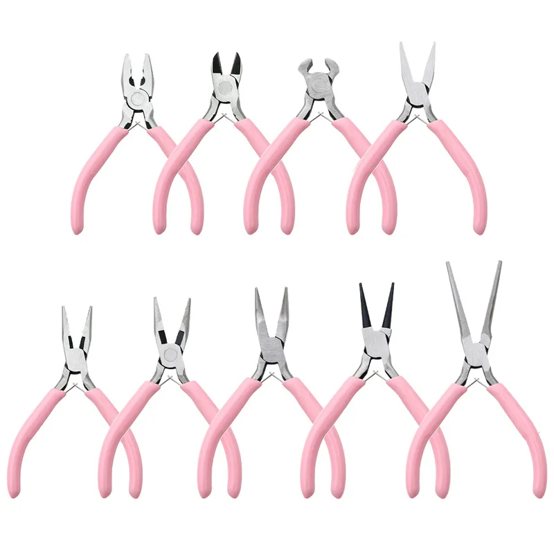 Pink Mini Jewelry Pliers Multi-purpose 45# Carbon Steel Pliers Long Nose Pliers Diagonal Pliers DIY Jewelry Supplies
Pink Mini Jewelry Pliers Multi-purpose 45# Carbon Steel Pliers Long Nose Pliers Diagonal Pliers DIY Jewelry Supplies