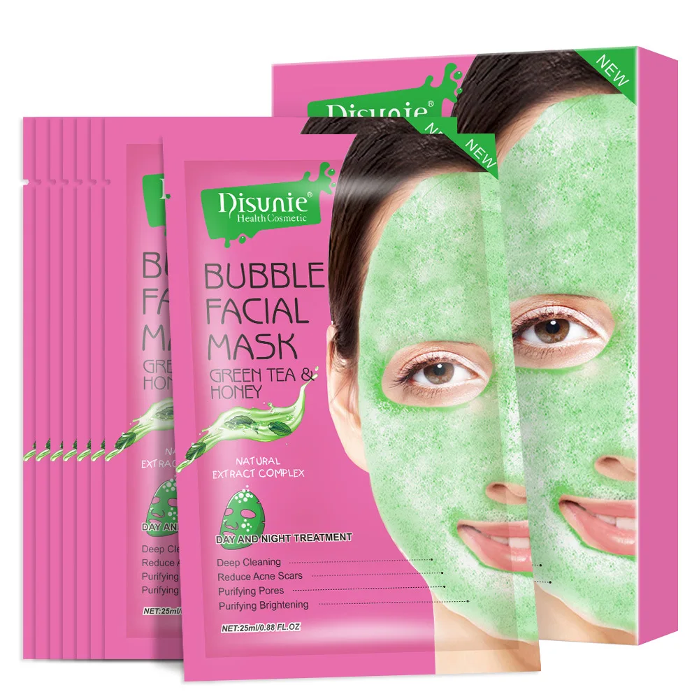 Green Tea Honey Bubble Facial Mask Deep Cleaning Reduce Acne Scars Purifying Pores Brightening Whiteing Face Mask 25g*8pcs
Green Tea Honey Bubble Facial Mask Deep Cleaning Reduce Acne Scars Purifying Pores Brightening Whiteing Face Mask 25g*8pcs