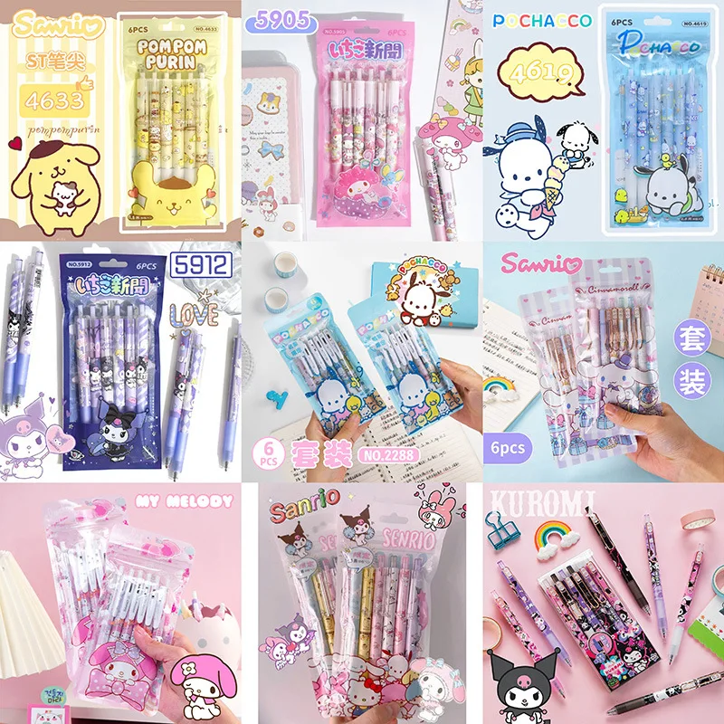 Kawaii Sanrio Series 6 Set Gel Pen Black 0.5 Push Cartoon Anime Characters my melody Cinnamoroll KuromiPudding dog Pudding dog
Kawaii Sanrio Series 6 Set Gel Pen Black 0.5 Push Cartoon Anime Characters my melody Cinnamoroll KuromiPudding dog Pudding dog