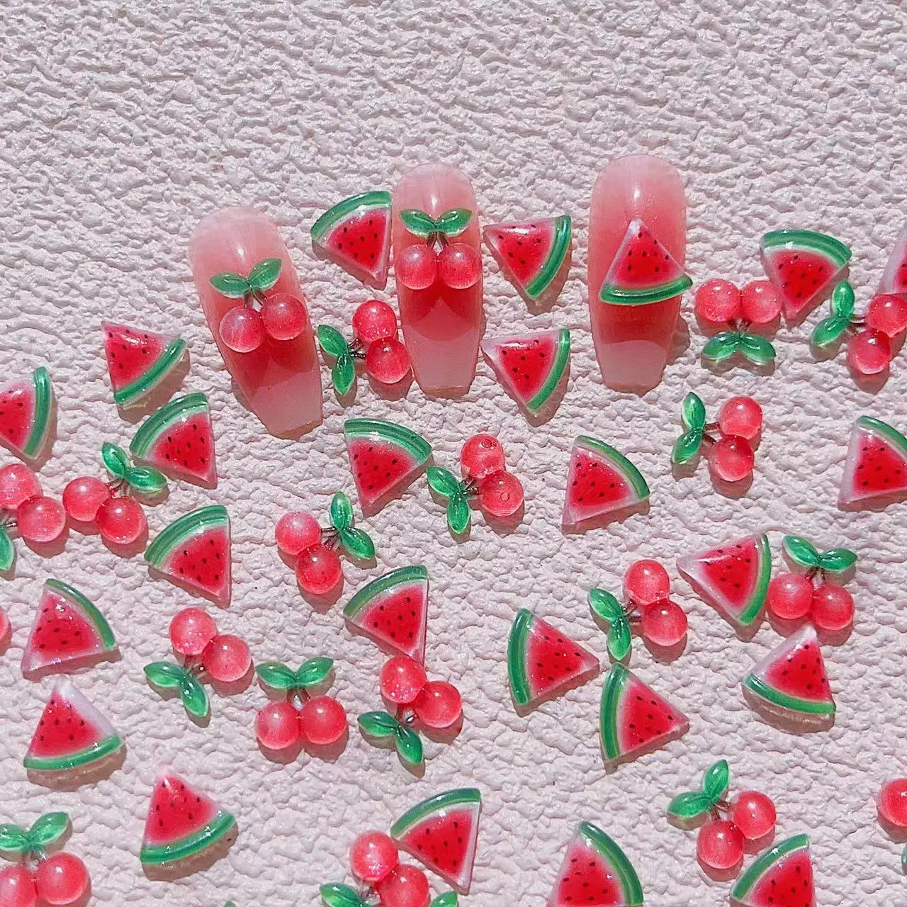 30Pcs 3D Charms Nail Art Decorations Cherry Watermelon Nail Rhinestones Jewelry 10mm Fruits Gems Wholesale Nail Accessories DIY
30Pcs 3D Charms Nail Art Decorations Cherry Watermelon Nail Rhinestones Jewelry 10mm Fruits Gems Wholesale Nail Accessories DIY