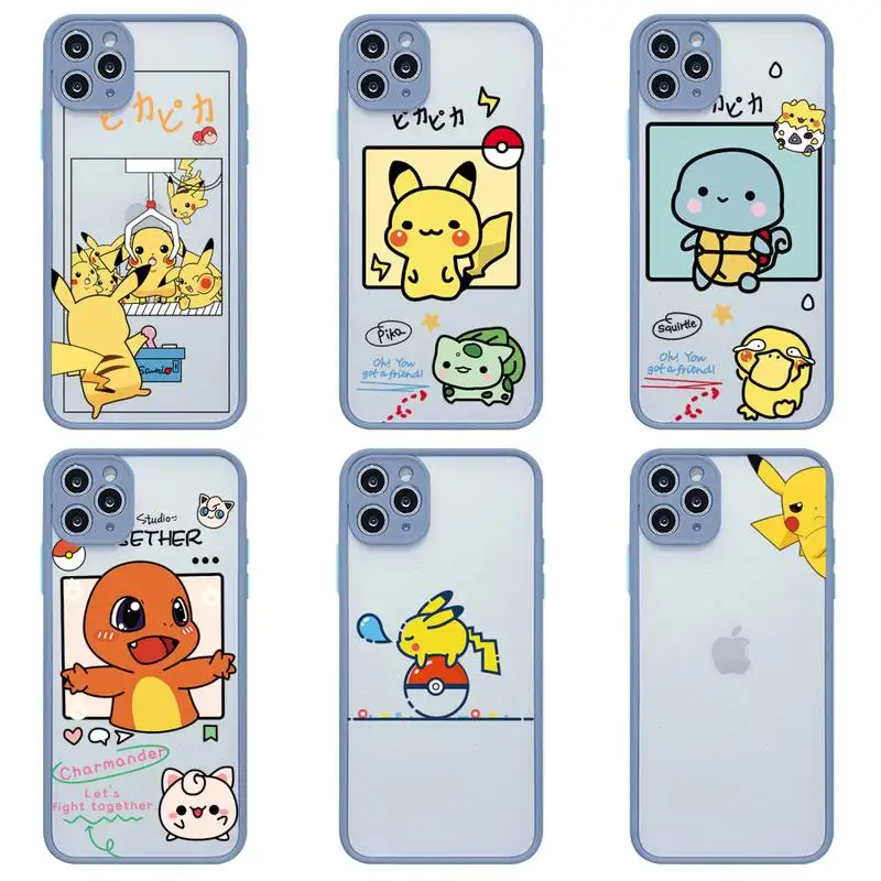Cartoon Pokemon Pikachu Phone Case For iphone 13 12 11 Pro Max Mini XS 8 7 Plus X SE 2020 XR Matte Transparent Light gray Cover 
Cartoon Pokemon Pikachu Phone Case For iphone 13 12 11 Pro Max Mini XS 8 7 Plus X SE 2020 XR Matte Transparent Light gray Cover