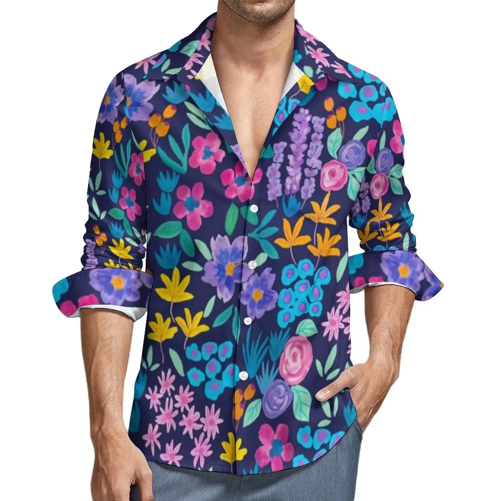 Повседневная рубашка в уличном стиле с яркими цветами, мужская рубашка с ярким цветочным принтом, Весенняя модная блузка с длинным рукавом, ...
Повседневная рубашка в уличном стиле с яркими цветами, мужская рубашка с ярким цветочным принтом, Весенняя модная блузка с длинным рукавом, ...