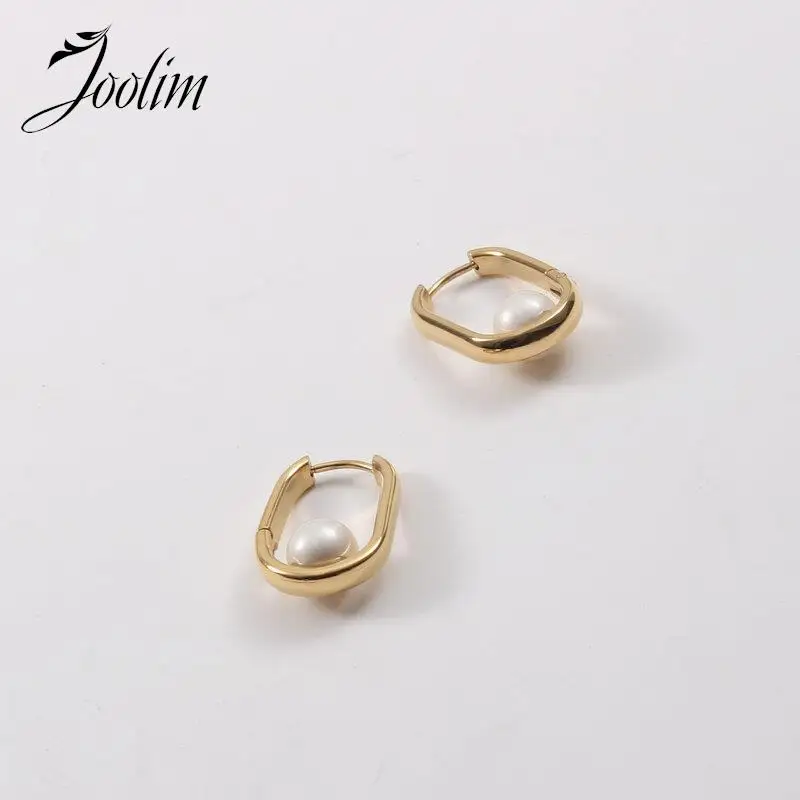 Joolim High End PVD Plated Elegant Sweety U-shaped Pearl Huggie Earring Gift For Women Stainless Steel No Fade Jewelry Wholesale
Joolim High End PVD Plated Elegant Sweety U-shaped Pearl Huggie Earring Gift For Women Stainless Steel No Fade Jewelry Wholesale