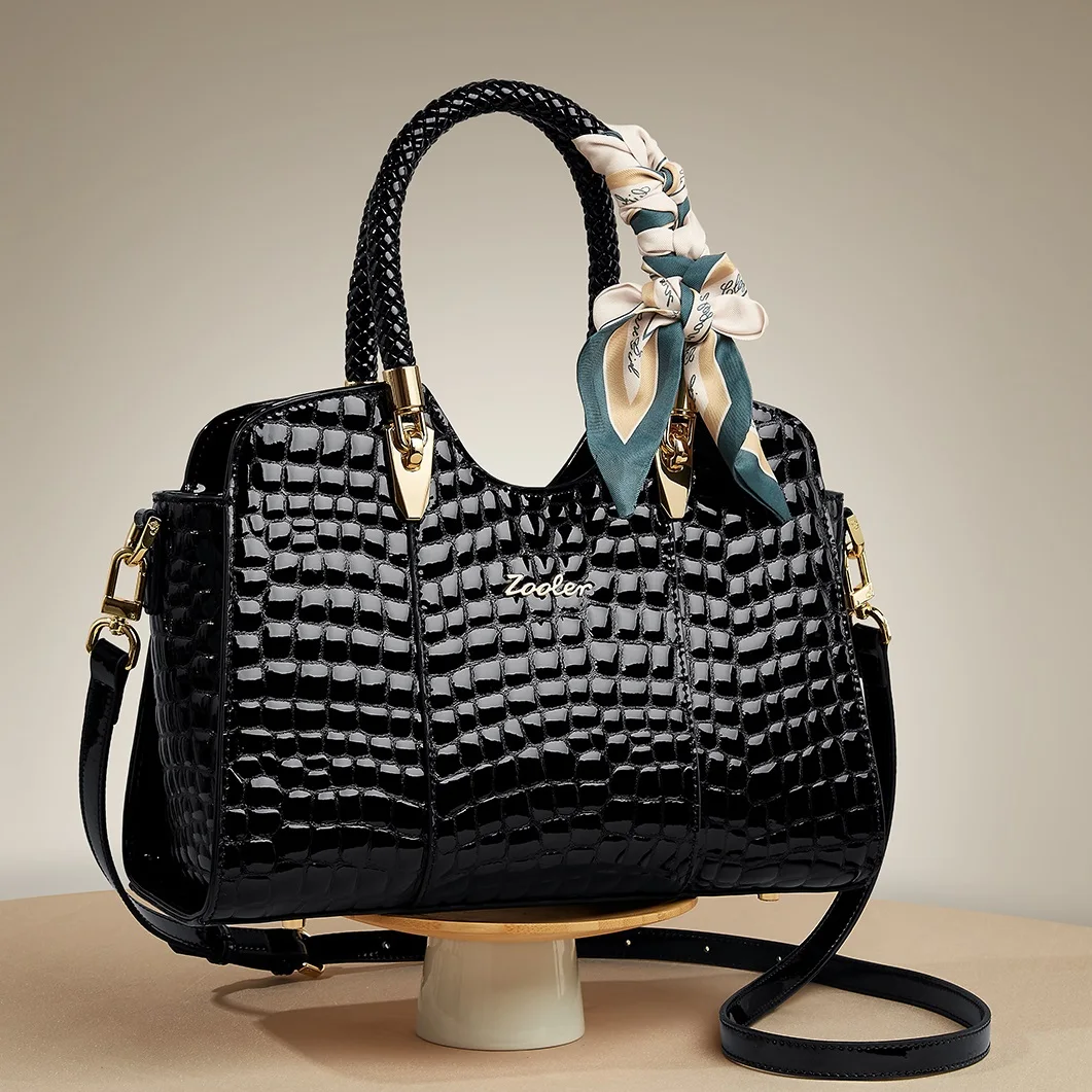 ZOOLER Brand Glossy Genuine Cow Leather Material Women Shoulder Bags Large Totes Black Travel Business Trip Female Purses#YC299
ZOOLER Brand Glossy Genuine Cow Leather Material Women Shoulder Bags Large Totes Black Travel Business Trip Female Purses#YC299