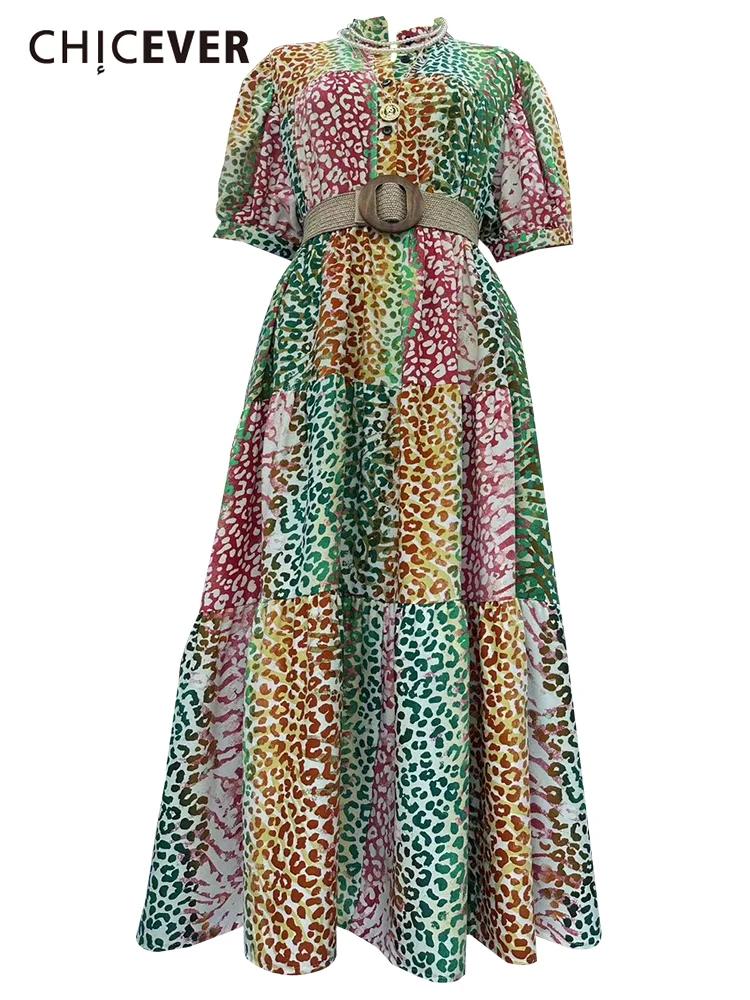 CHICEVER Hit Color Casual Dresses For Women Round Sleeve Short Sleeve High Waist Tunic Single Breasted Print Midi Dress Female
CHICEVER Hit Color Casual Dresses For Women Round Sleeve Short Sleeve High Waist Tunic Single Breasted Print Midi Dress Female