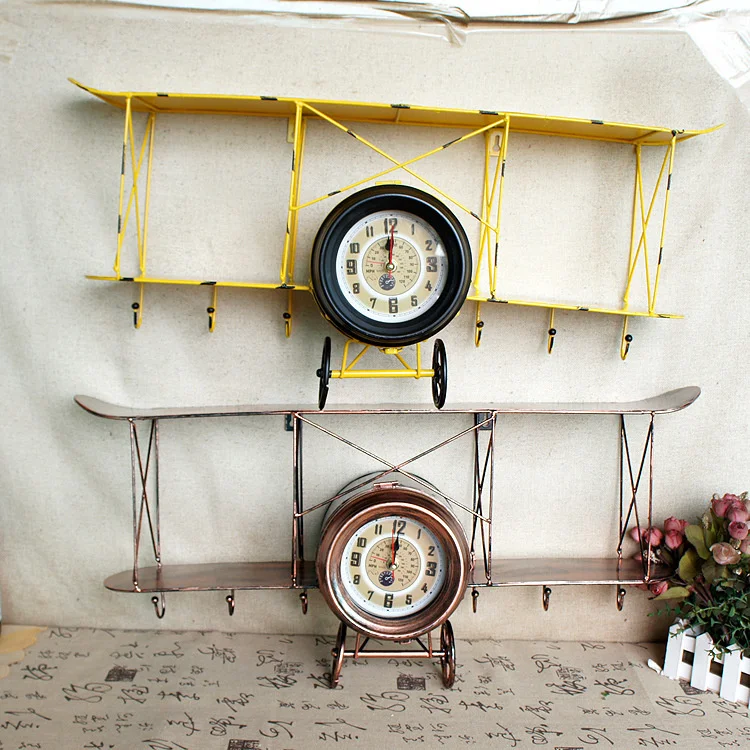American aircraft model shelf wall decoration wall hanging propeller hook clock creative iron wall decoration
American aircraft model shelf wall decoration wall hanging propeller hook clock creative iron wall decoration