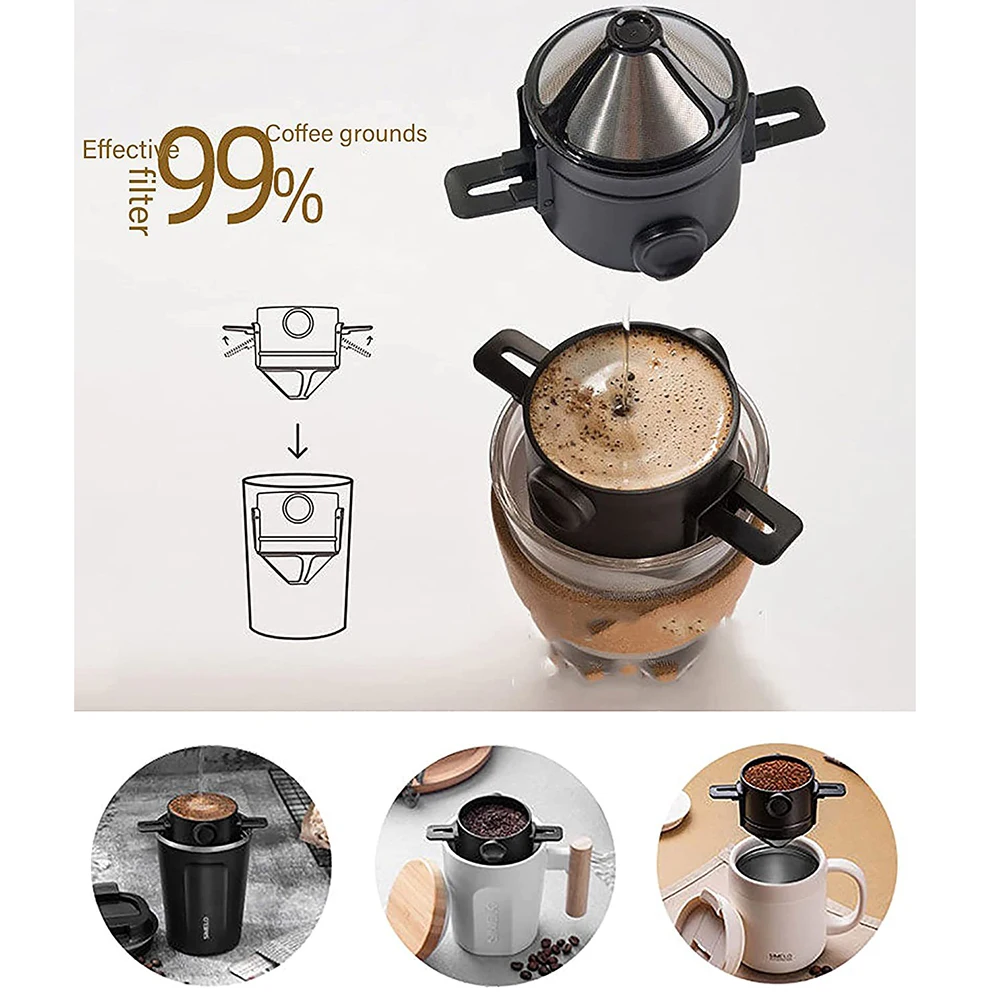 Coffee Strainer Portable Coffee And Tea Filter Folding Stainless Steel Cup, Paperless, Pour 
Coffee Strainer Portable Coffee And Tea Filter Folding Stainless Steel Cup, Paperless, Pour