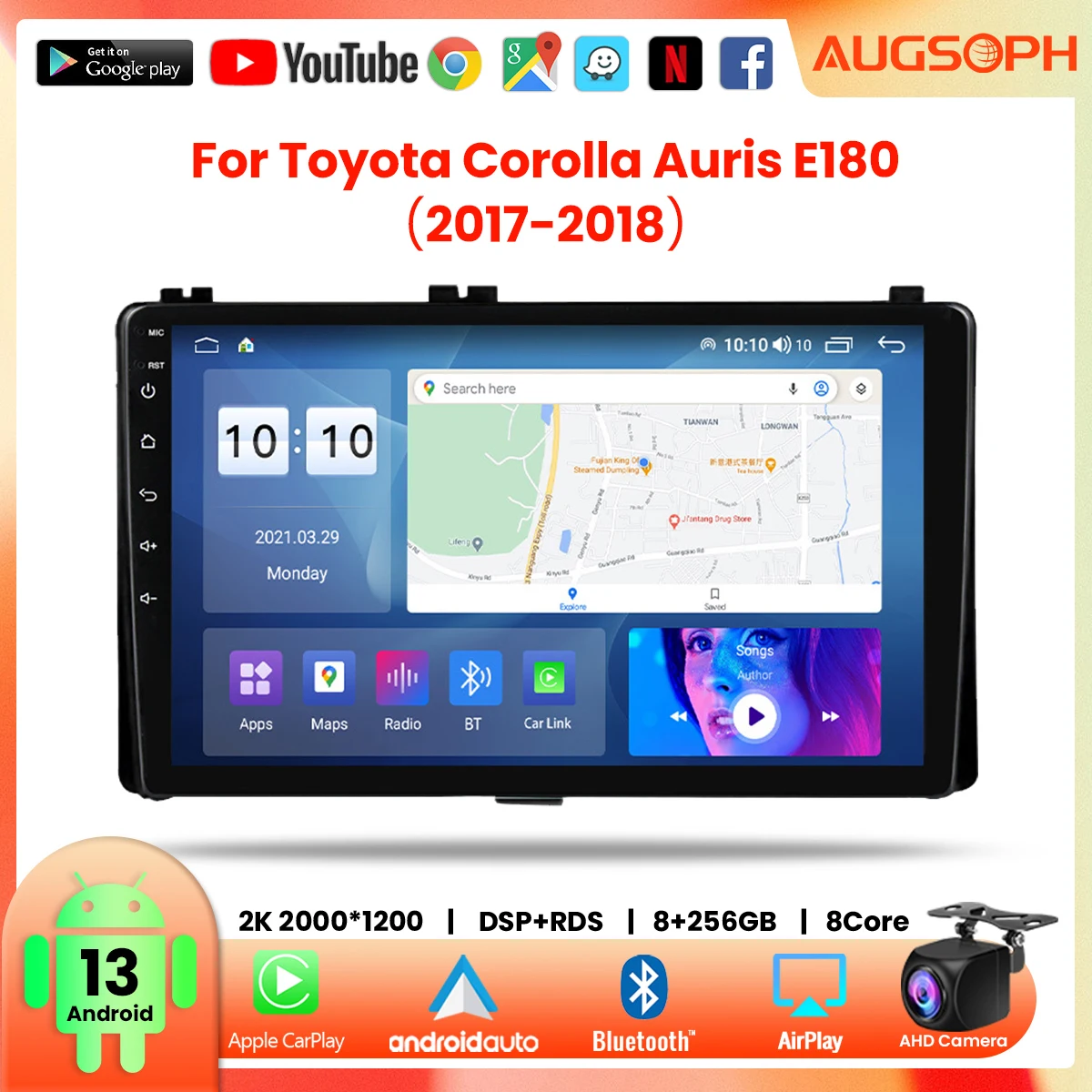 Android 13 Car Radio for Toyota Corolla Auris E180 2017-2018, 10inch 2K Multimedia Player with 4G Car Carplay & 2Din GPS
Android 13 Car Radio for Toyota Corolla Auris E180 2017-2018, 10inch 2K Multimedia Player with 4G Car Carplay & 2Din GPS