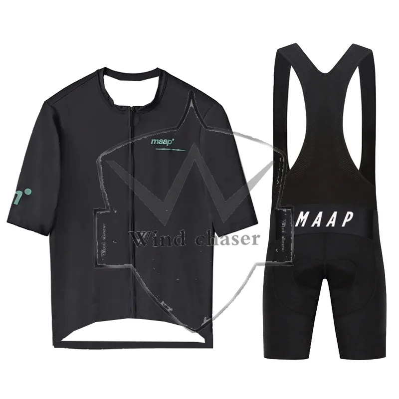

2024 MAAP Cycling Jersey Set Summer Short Sleeve Breathable Men's MTB Bike Cycling Clothing Maillot Ropa Ciclismo Uniform Suit
