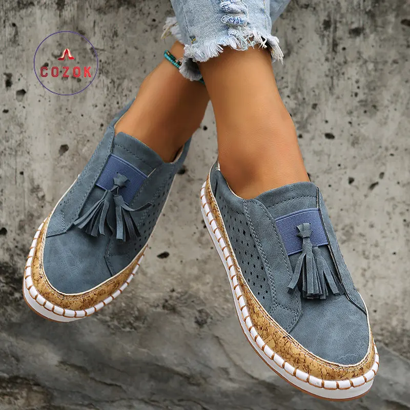 Autumn New Korean Version Lace-up Large Size Shoes 2022 Fashionable Breathable Pedal Two-color Strip Stitching Tassel Low-top
Autumn New Korean Version Lace-up Large Size Shoes 2022 Fashionable Breathable Pedal Two-color Strip Stitching Tassel Low-top