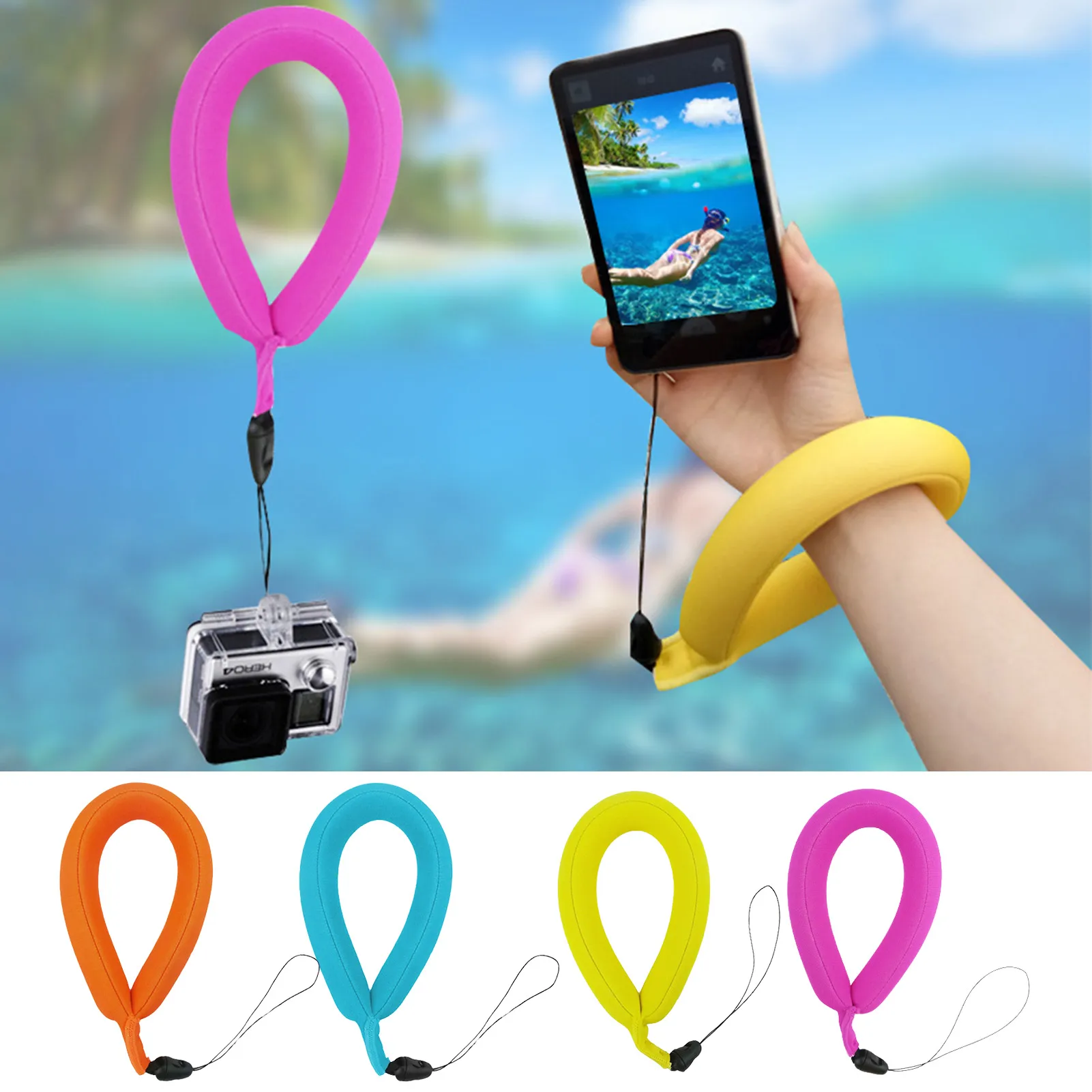 Floating Wrist Strap Universal Floating Strap For Underwater Camera Lightweight Bright Foam Floating For Camera Cell Phone
Floating Wrist Strap Universal Floating Strap For Underwater Camera Lightweight Bright Foam Floating For Camera Cell Phone