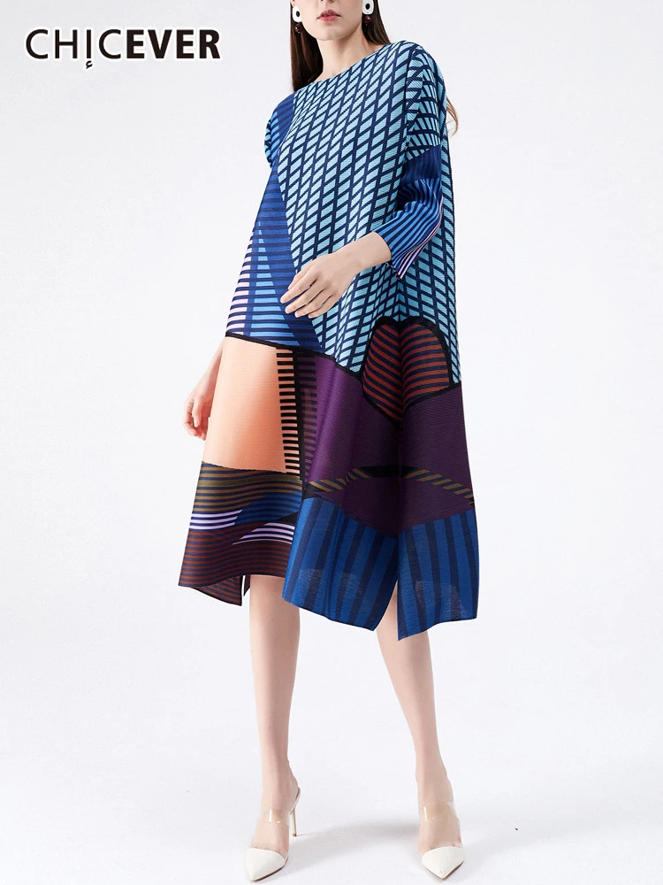 CHICEVER Casual Loose Hit Color Dress For Women O Neck Three Quarter Sleeve Patchwork Slim Dresses Females Summer Fashion 2022
CHICEVER Casual Loose Hit Color Dress For Women O Neck Three Quarter Sleeve Patchwork Slim Dresses Females Summer Fashion 2022