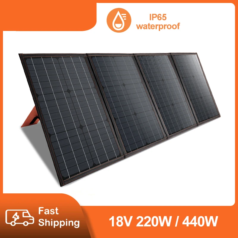 220W / 440W Portable Solar Panel Foldable Solar Energy System IP65 Waterproof MC-4 Output for Power Station Outdoor Camping
220W / 440W Portable Solar Panel Foldable Solar Energy System IP65 Waterproof MC-4 Output for Power Station Outdoor Camping