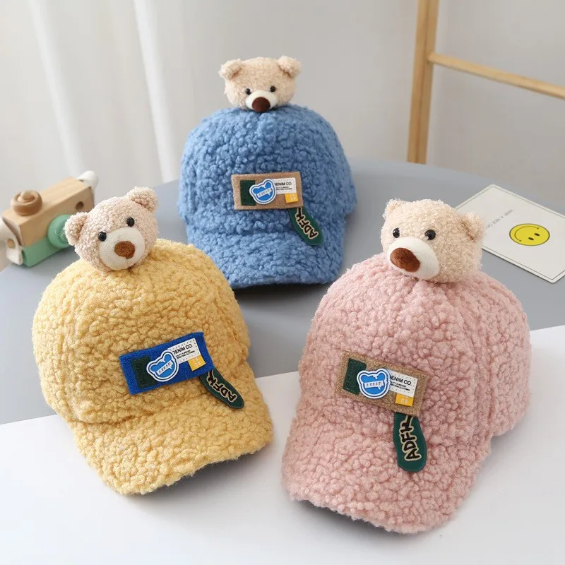 Autumn Winter Baseball Cap Cute Baby With Fleece Breathable Doll Bear Outdoor Hat Warm Child Boy's Child Hat Baby Girl's New Cap
Autumn Winter Baseball Cap Cute Baby With Fleece Breathable Doll Bear Outdoor Hat Warm Child Boy's Child Hat Baby Girl's New Cap