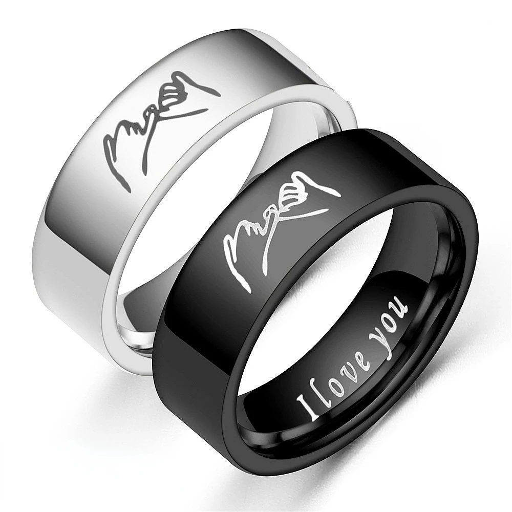 2023 New Fashion Women Men Europe and America 6MM I Love You Letter Hand in Hand Stainless Steel Couple Rings Jewelry
2023 New Fashion Women Men Europe and America 6MM I Love You Letter Hand in Hand Stainless Steel Couple Rings Jewelry