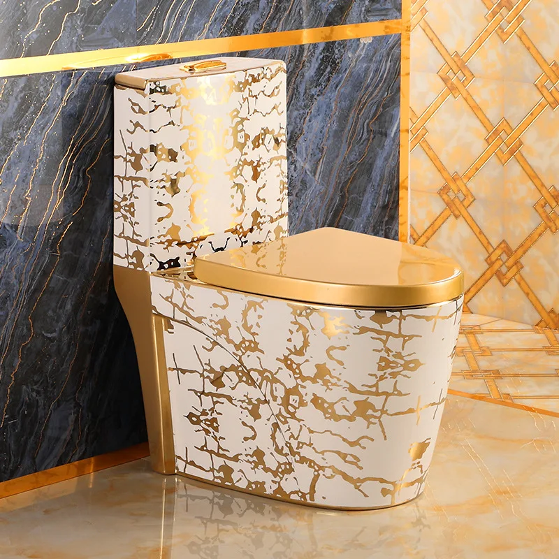 

Electroplated Gold Toilet Ceramic Toilet Color Toilet Affordable Luxury Style French Italian European Style Luxury Gold