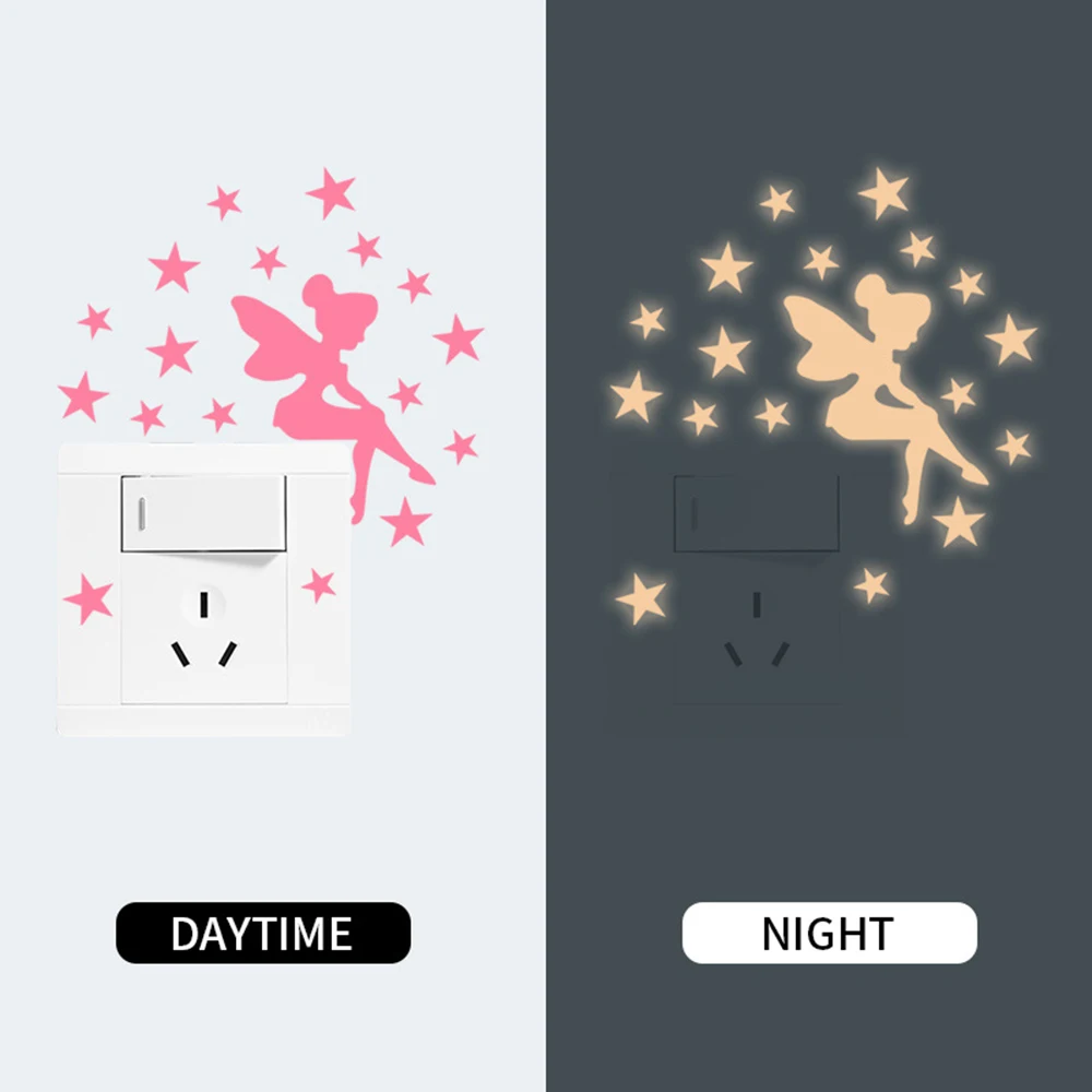 Fairy Light Switch Sticker Luminous Wall Stickers Cartoon Glow in the Dark Sticker Decal for Kids Room Decoration Home Decor
Fairy Light Switch Sticker Luminous Wall Stickers Cartoon Glow in the Dark Sticker Decal for Kids Room Decoration Home Decor