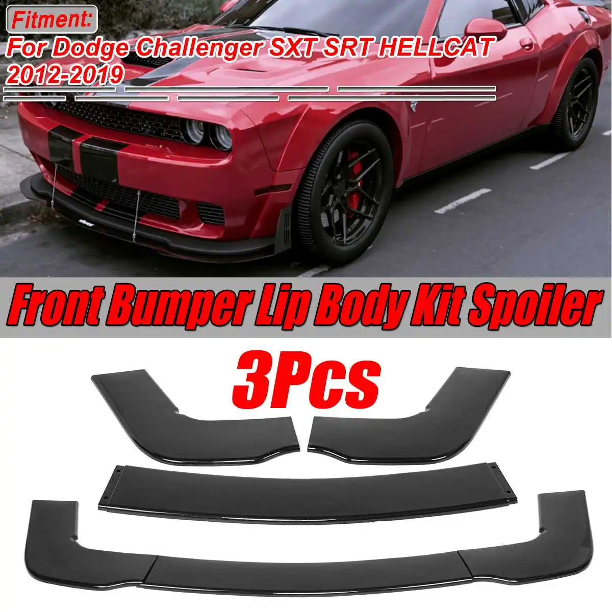3x Black/ Carbon Car Front Bumper Spoiler Splitter Lip Diffuser Protector Cover For Dodge For Challenger SXT SRT HELLCAT 2012-19
3x Black/ Carbon Car Front Bumper Spoiler Splitter Lip Diffuser Protector Cover For Dodge For Challenger SXT SRT HELLCAT 2012-19