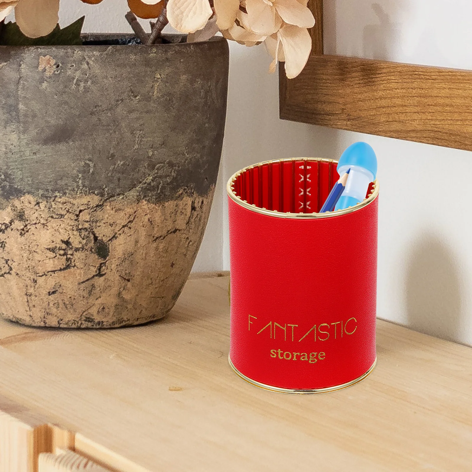 Desktop Pen Holder Makeup Brush Cup Pu Pencil Holder Cosmetic Cup Makeup Brush Organizer Tabletop
Desktop Pen Holder Makeup Brush Cup Pu Pencil Holder Cosmetic Cup Makeup Brush Organizer Tabletop