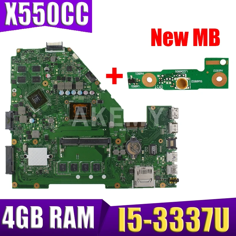Akemy X550CC Laptop motherboard for ASUS X550CC A550C X550CL R510C original mainboard 4GB-RAM I5-3337U/I5-3317U GT720M
Akemy X550CC Laptop motherboard for ASUS X550CC A550C X550CL R510C original mainboard 4GB-RAM I5-3337U/I5-3317U GT720M