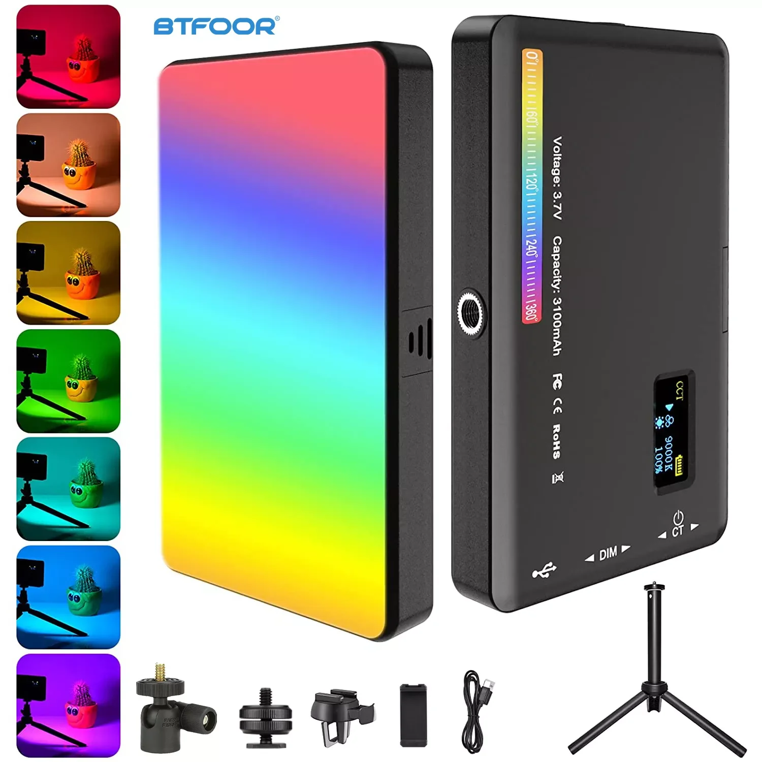 RGB LED Video Light Photography Fill Camera Lighting Panel CRI95+ 2500-9000K LCD Display Cold Shoe For Vlog Live Streaming DSLR
RGB LED Video Light Photography Fill Camera Lighting Panel CRI95+ 2500-9000K LCD Display Cold Shoe For Vlog Live Streaming DSLR