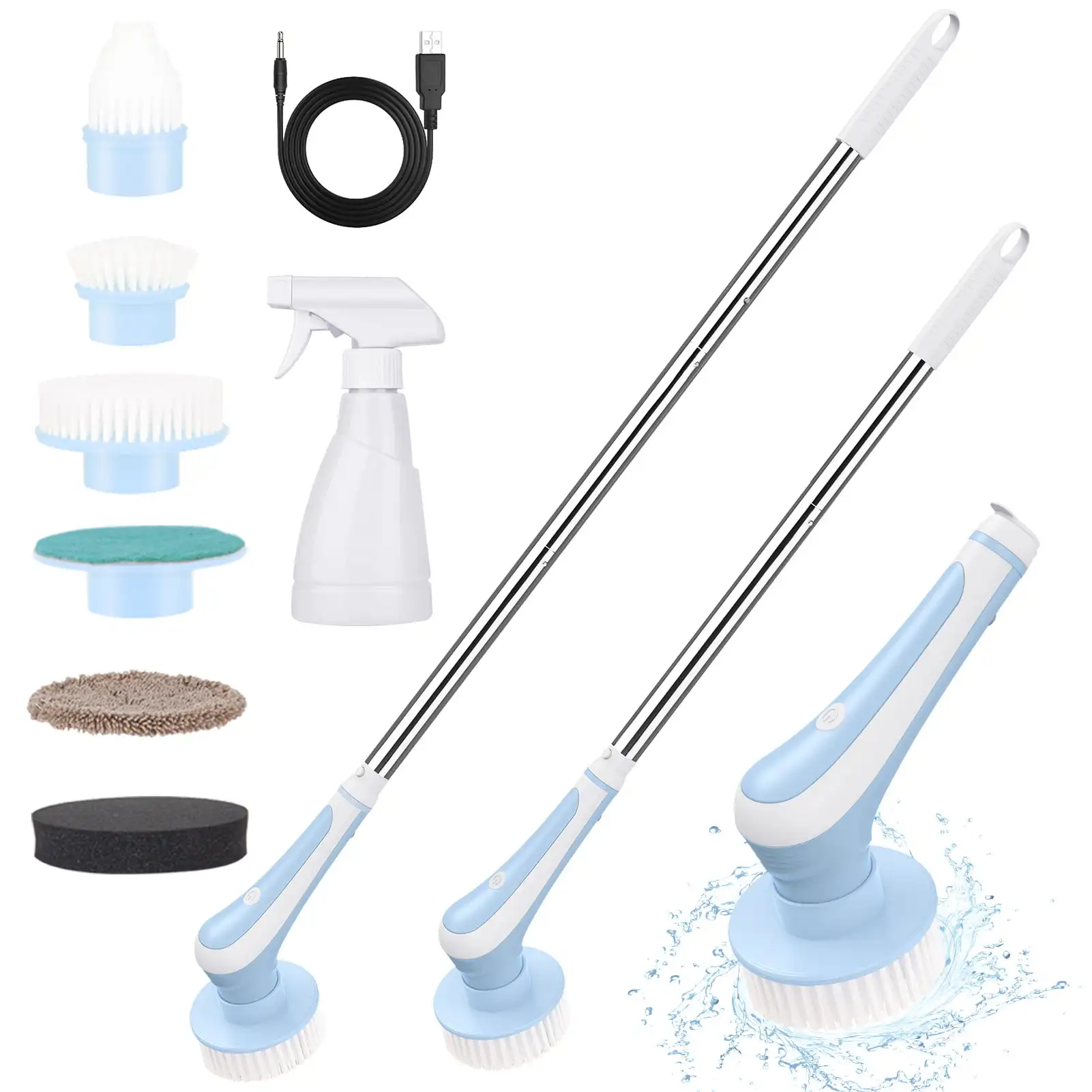 CS600 Electric Spin Scrubber, Cordless Rechargeable Shower Cleaning Brush with Replaceable Brush Heads for Tile Floor Bathroom K
CS600 Electric Spin Scrubber, Cordless Rechargeable Shower Cleaning Brush with Replaceable Brush Heads for Tile Floor Bathroom K