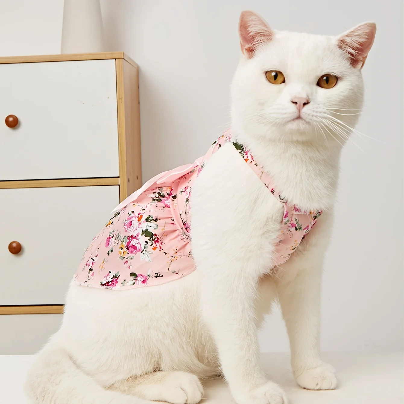 BOUSSAC Adorable Cat Dress with Floral Pattern and Bowknot - Perfect Pet Clothes for Small Dogs & Cats!
BOUSSAC Adorable Cat Dress with Floral Pattern and Bowknot - Perfect Pet Clothes for Small Dogs & Cats!