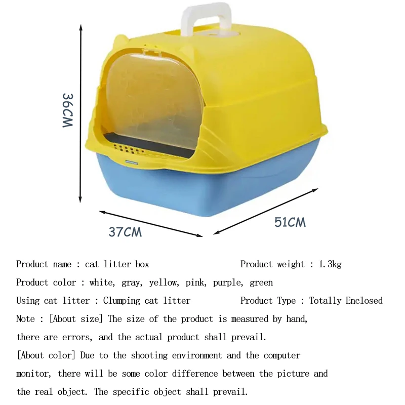 Cat Litter Box Closed Sandbox Clean Kitty House Plastic Cat Litter Bedpan Pet Toilet Anti Splash Cat Litter Pan With Shovel
Cat Litter Box Closed Sandbox Clean Kitty House Plastic Cat Litter Bedpan Pet Toilet Anti Splash Cat Litter Pan With Shovel