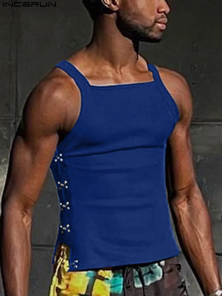 Fashion Men Tank Tops Solid Color O-neck Sleeveless Side Button Streetwear Vests 2022 Skinny Casual Men Clothing S-5XL INCERUN
Fashion Men Tank Tops Solid Color O-neck Sleeveless Side Button Streetwear Vests 2022 Skinny Casual Men Clothing S-5XL INCERUN