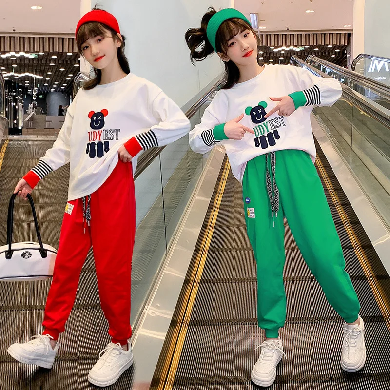 Spring Autumn New Girls Clothes Set Children Cartoon Print Bear Top and Pants 2Pcs Suits Teen Kids Sweatshirt Trousers Tracksuit
Spring Autumn New Girls Clothes Set Children Cartoon Print Bear Top and Pants 2Pcs Suits Teen Kids Sweatshirt Trousers Tracksuit