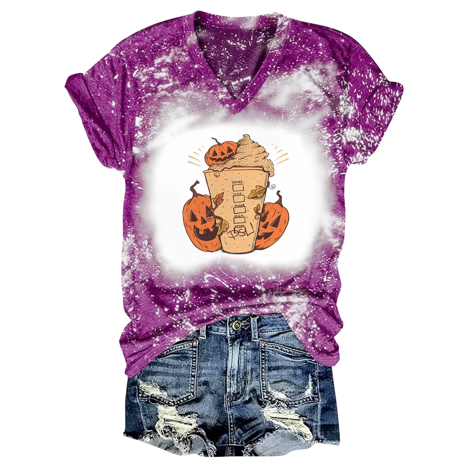 Womens Camp Shirts And Blouses Printed Shirt For Womens Casual Tie Dye Halloween Short Sleeves Tops Round Women Tops And Blouses
Womens Camp Shirts And Blouses Printed Shirt For Womens Casual Tie Dye Halloween Short Sleeves Tops Round Women Tops And Blouses