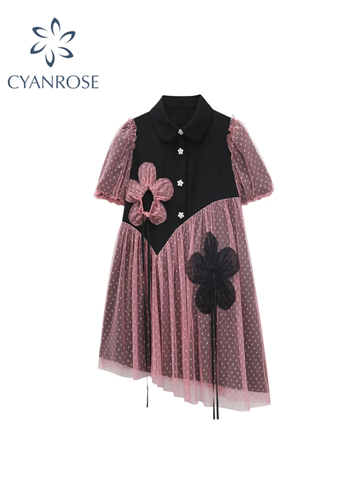 2022 Women's Shirt Dress Vintage Floral Gauze Patchwork Elegant Puff Sleeve Single Breasted Mini Sundress Fashion Party Vestidos
2022 Women's Shirt Dress Vintage Floral Gauze Patchwork Elegant Puff Sleeve Single Breasted Mini Sundress Fashion Party Vestidos