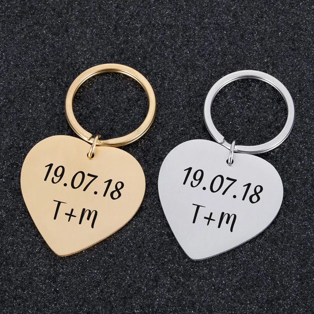 Custom Couple Personality Keychains Engraving Initials Date Heart Charm Keyring Lovers Anniversary Gifts Stainless Steel Jewelry
Custom Couple Personality Keychains Engraving Initials Date Heart Charm Keyring Lovers Anniversary Gifts Stainless Steel Jewelry