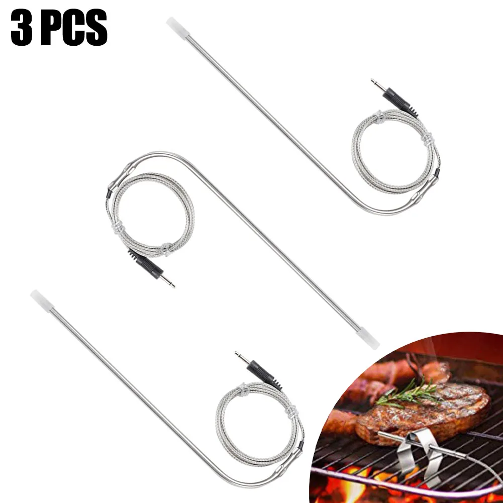 

3Pcs Thermometer Stainless Steel Probes Grilling Meat Grill Cooking Replacement Probe For BBQ Food Monitor Temperature 0 -300 °C