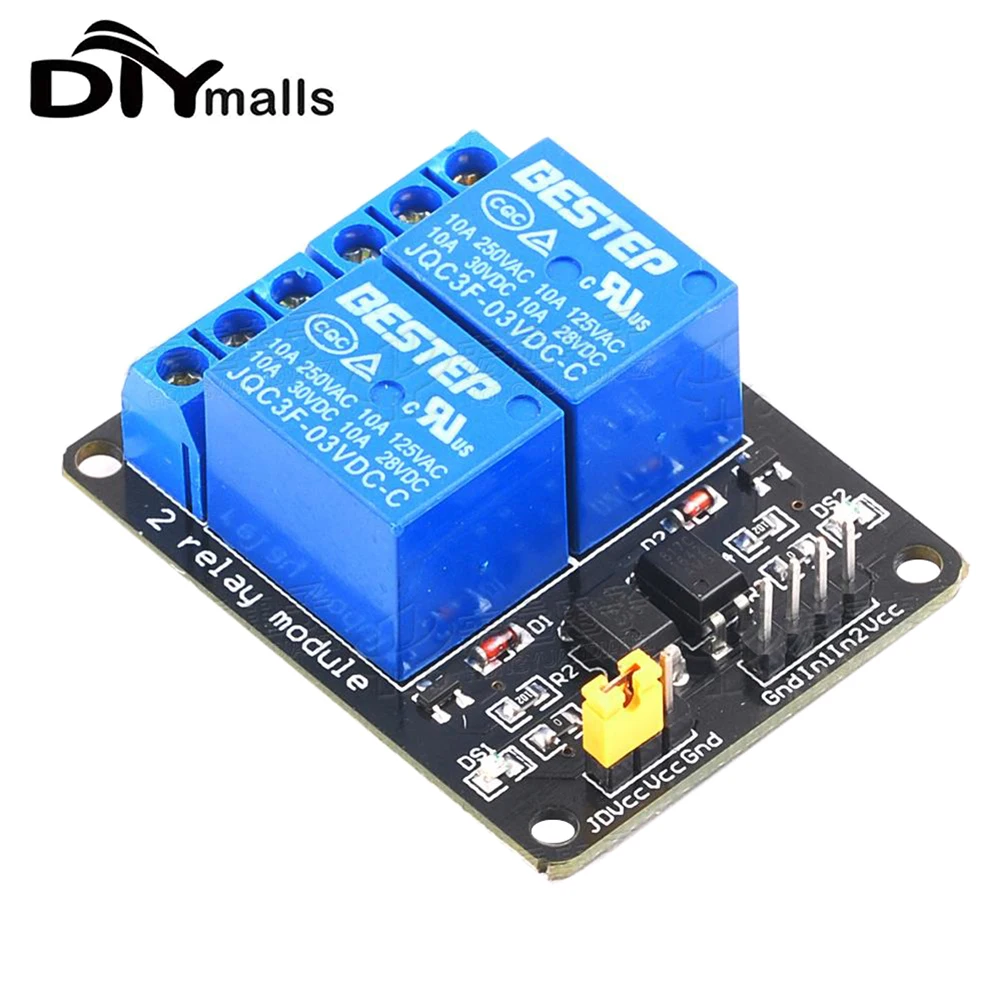 

3.3V 2 Channel Relay Module with Optocoupler Indicator Plc Control Microcontroller Development Board Accessories for Arduino
