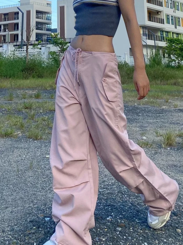 HOUZHOU Low Rise Pink Parachute Pants Women Y2K Vintage Oversize Drawstring Cargo Trousers Egirl Aesthetic Wide Leg Baggy Bottom
HOUZHOU Low Rise Pink Parachute Pants Women Y2K Vintage Oversize Drawstring Cargo Trousers Egirl Aesthetic Wide Leg Baggy Bottom