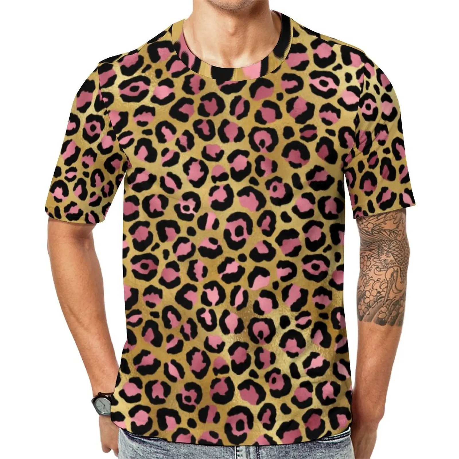 Gold Pink Leopard T Shirt Animal Print Popular T-Shirts Short Sleeves Graphic Tshirt Hot Sale Summer Street Style Oversize Tops
Gold Pink Leopard T Shirt Animal Print Popular T-Shirts Short Sleeves Graphic Tshirt Hot Sale Summer Street Style Oversize Tops