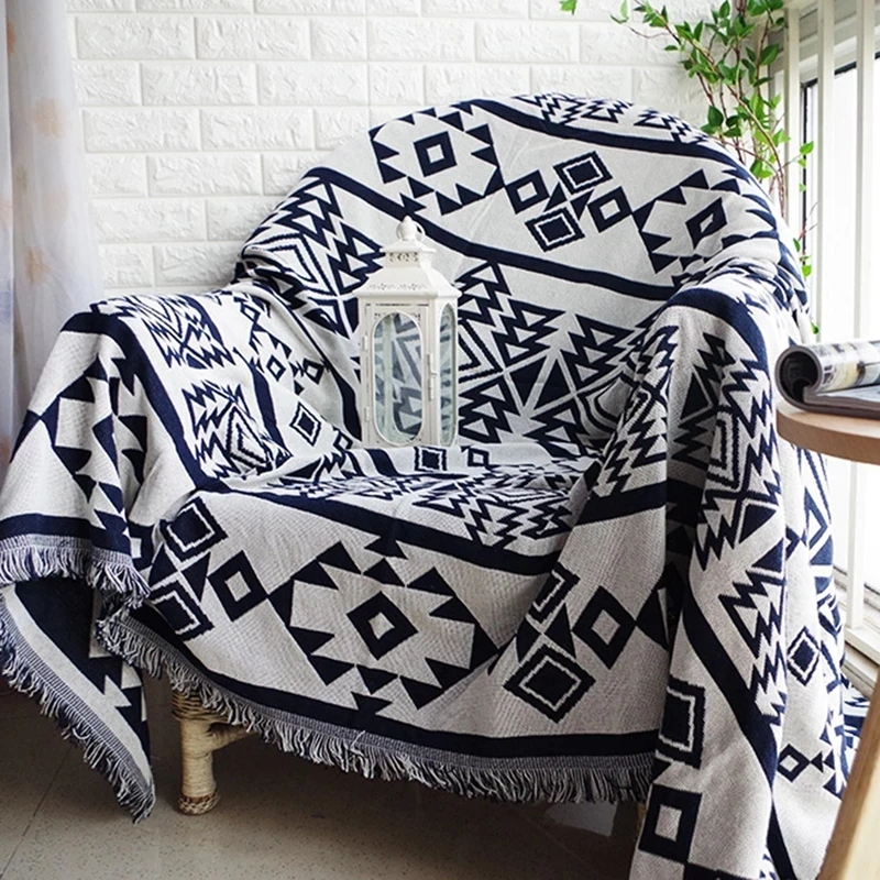 

Bohemian Plaid Sofa Blanket Decorative Throw Blanket Knitted Sofa Towel Cover Nordic Travel Bedding Tapestry manta picnic